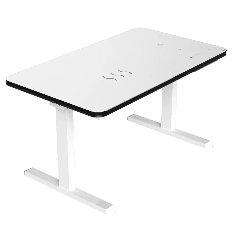 وائٹ گلاس بورڈ ڈبل موٹر الیکٹرک لفٹنگ ٹیبل