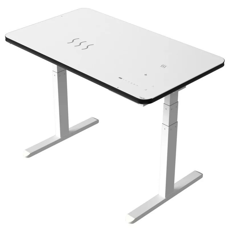 وائٹ گلاس بورڈ ڈبل موٹر الیکٹرک لفٹنگ ٹیبل