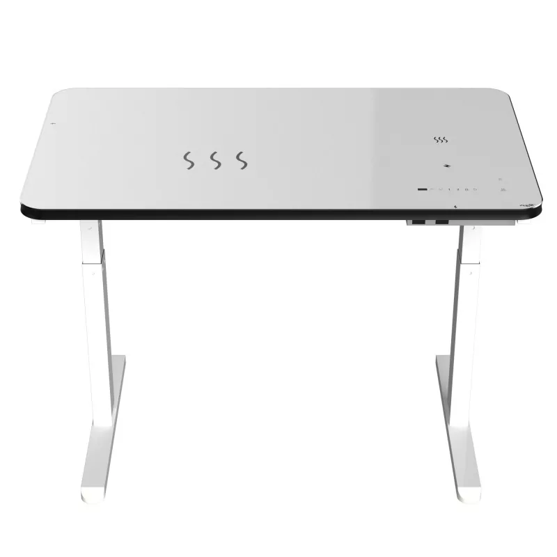 وائٹ گلاس بورڈ ڈبل موٹر الیکٹرک لفٹنگ ٹیبل